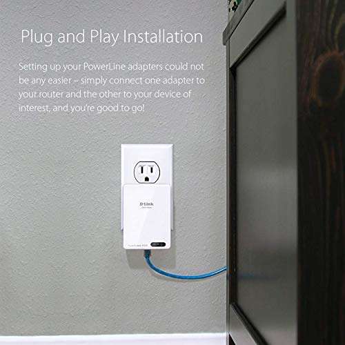 D-Link Powerline Adapter Starter Kit Ethernet Over Power Gigabit AV2 Up to 2000Mbps MIMO Internet Network Wall Plug In (DHP-701AV) 4