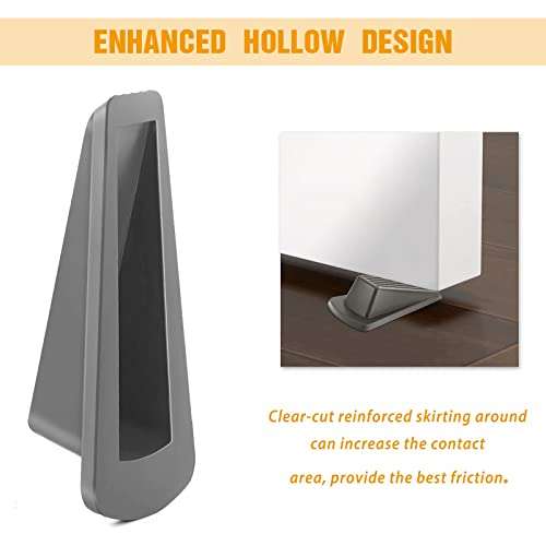 Crosize Door Stoppers for Floor Rubber Door Stop Wedge, Door Gaps and Prevent The Lock-Outs,Floor Sturdy Stackable Door Stop for Carpet Heavy Duty Door (Gray) 6