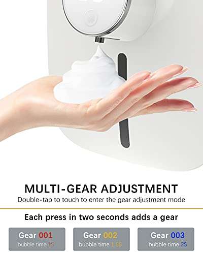 LAND CAST 10.82oz/320ml Automatic Touchless Foaming IPX4 Waterproof Liquid Soap Dispenser for Kitchen Sink Bathroom Hotel Restaurant (White) 6