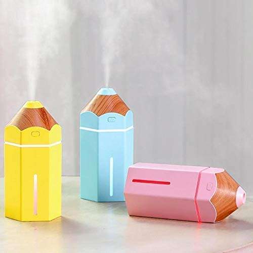 HOMEICE Pencil Humidifier USB Ultrasonic Aromatherapy Air Humidifier || LED Light Aroma Diffuser Mist Maker Fogger Mini Car Air Purifier (Multi Colour) 5