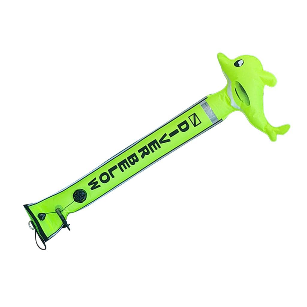 Calandis Scuba Diving Surface Marker Buoy SMB Underwater Safety Buoy Fluo Yellow 4FT 3