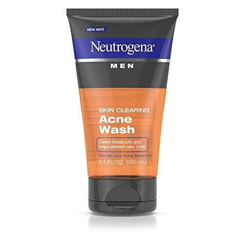 Neutrogena Men Skin Clearing Daily Acne Face Wash with Salicylic Acid Acne Treatment, Non-Comedogenic Facial Cleanser to Treat & Prevent Breakouts, 5.1 fl. oz 1