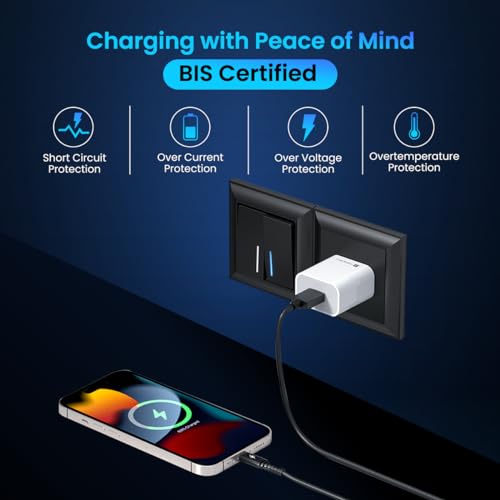 Portronics Adapto 12 2.4A 12W Fast Wall Charger for iPhone 11/Xs/XS Max/XR/X/8/7/6/Plus, iPad Pro/Air 2/Mini 3/Mini 4, Samsung S4/S5, and More(White) 6
