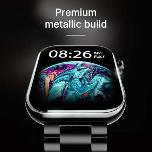 Noise ColorFit Ultra 3 Bluetooth Calling Smart Watch with Biggest 1.96" AMOLED Display, Premium Metallic Build, Functional Crown, Gesture Control with Silicon Strap (Jet Black) 4