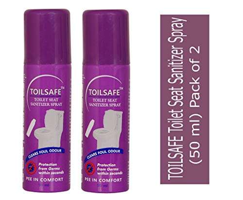 ToilSafe Toilet Seat Sanitizer Spray (50 ml) (Pack of 2) 1