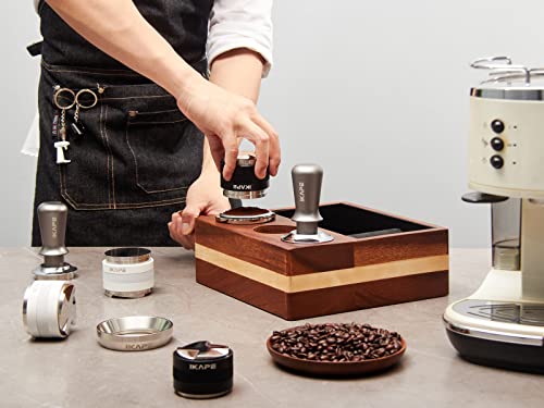 IKAPE 53mm Espresso Tamper, Premium Barista Coffee Tamper with Calibrated Spring Loaded, 100% Flat Stainless Steel Base Tamper Fits for Breville Series 54mm Portafilter Basket 6