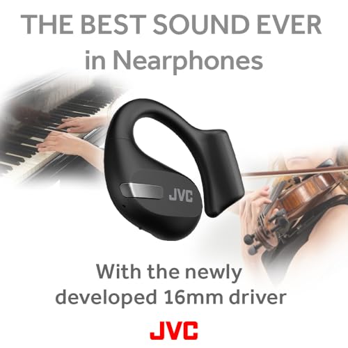 JVC New Nearphones Open Ear True Wireless Headphones with 16mm Large Drivers for Powerful Sound, Single Ear use, Compact Size, and Long Battery Life (up to 38 Hours) - HANP50TB (Black) 6