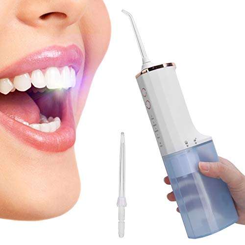 Water Flosser Professional Cordless Dental Oral Irrigator with 4 Modes 2 Jets Powerful Cleaning Rechargeable Dental Oral Irrigator for Travel Home 1