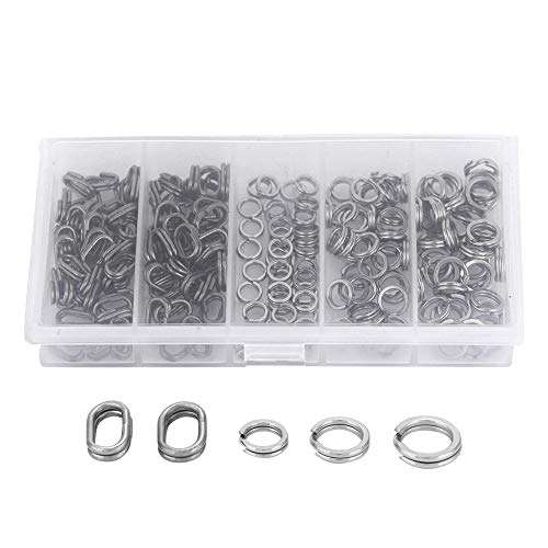 Alomejor 200pcs Fishing Split Rings Double Stainless Steel Snap Ring High Strength Fishing Lures Connector Set 2