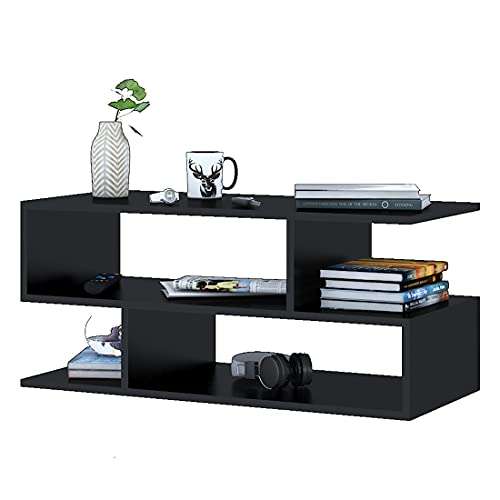 Klaxon S Shape Engineered Wood Coffee Table/Centre Table/Tea Table (Black) 3