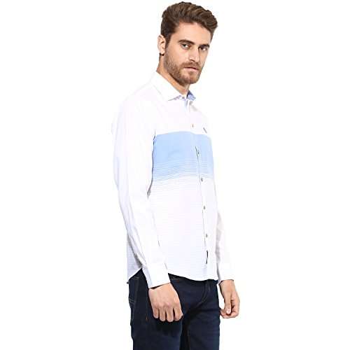 Red Tape Men's Striped Regular fit Casual Shirt (RSF8670A_Blue_XL 3