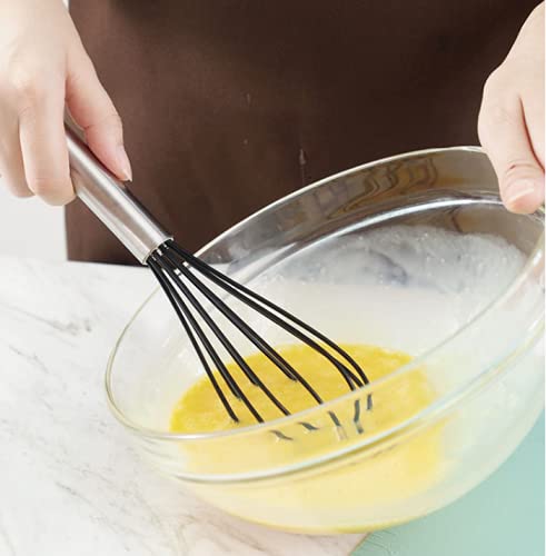 Stainless Steel Premium 10-Inch Silicone Flat Whisk (Black) 2