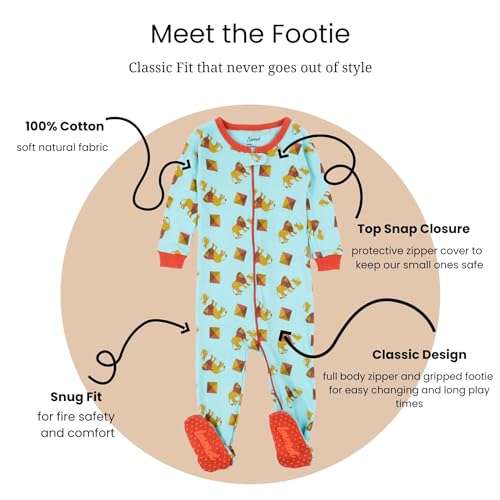 Leveret Kids Pajamas Baby Boys Girls Footed Pajamas Sleeper 100% Cotton (Lion, Size 5 Toddler) 4