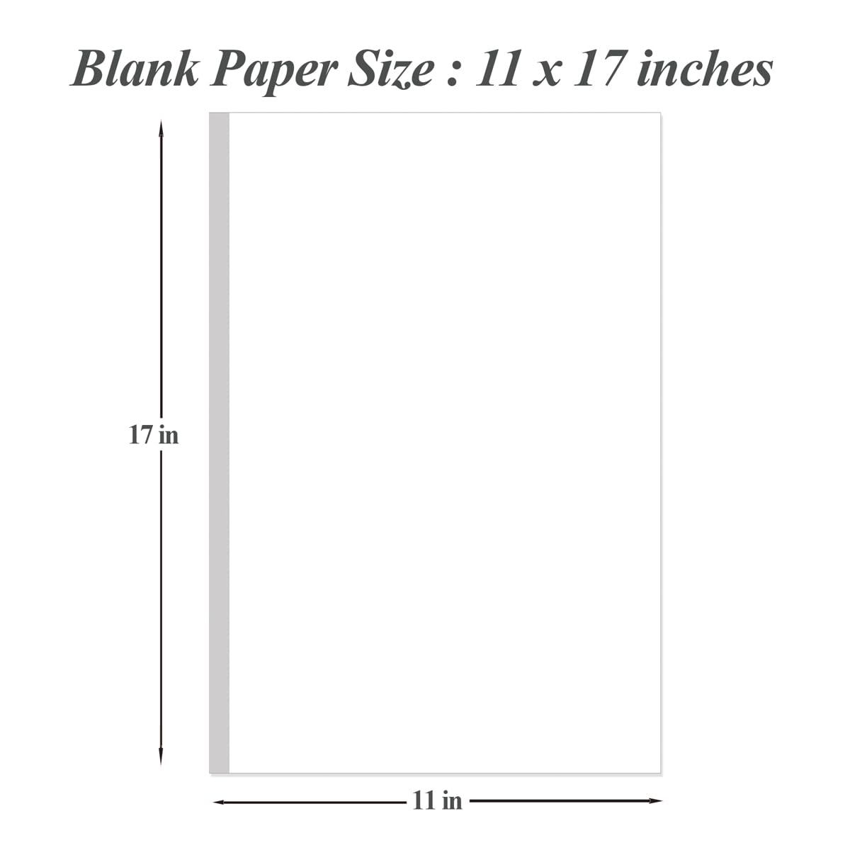 (5-Pack) 11" x 17" Blank Print Paper, 225Sheets/450Pages Blank Loose-Leaf Paper, DIY Template Printing in Office, 100gsm Blank Paper 3