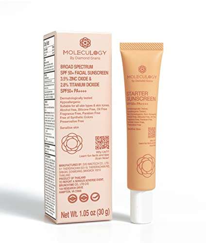 Starter Sunscreen Cream by Moleculogy - 1.05oz (30g) - SPF50+ PA++++ A Hybrid Hypoallergenic Suncream, Sun Protection Cream 1