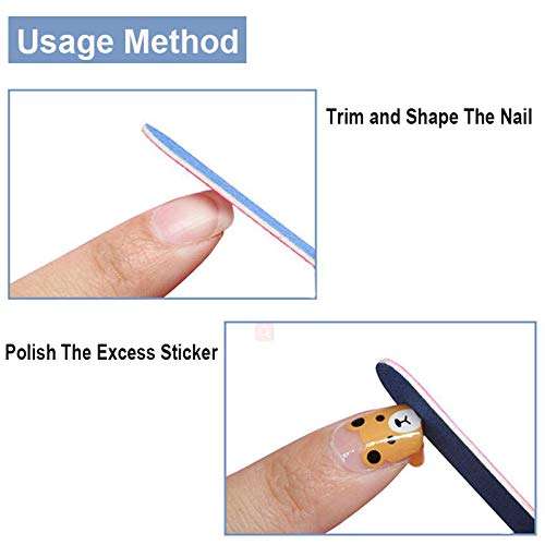 100 Pcs Mini Nail Files Bulk, Mwoot Disposable Double Sided Emery Board 180/240 Grit, Fingernail Nail File Buffer Set Manicure Tool for Natural Acrylic Fake Nails Home and Salon Use 5