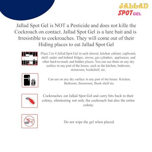 JALLAD SPOT GEL Anti Cockroach Spot Gel repellent Pest Control Gel Power Formulation (Multicolour, 10 Grams extra 5 grams 15g), Pack of 8 2
