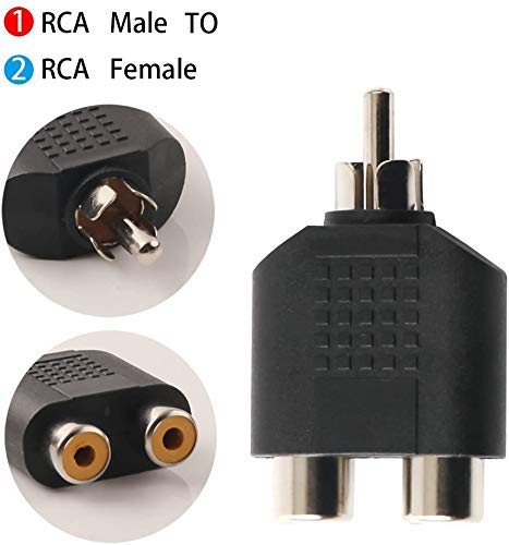 ERH India RCA Y Splitters Adapter 1 Male to 2 Female Plug Connector Av Audio Video Cable Converter (Pack of - 10) 4