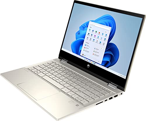 HP Pavilion x360 2-in-1 14" FHD Touchscreen Laptop, Intel Core i5-1135G7, 16GB RAM, 1TB PCIe SSD, Fingerprint Reader, Iris Xe Graphics, HD Webcam, Win 11, Warm Gold, 32GB Hotface USB Card 4