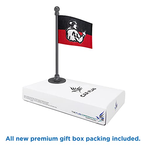 The Flag Corporation AIADMK All India Anna Dravida Munnetra Kazhagam Car Dashboard Flag 2in x 3in With A Stainless Steel Dark Knight Grey Base 5