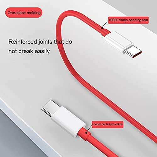 Type C to Type C USB Cable for vivo iQOO Z1, vivo iQOO Z 1 USB C to USB C Fast Charging Type C Cable Tough Unbreakable material, 60W PD | USB Type-C to Type-C 60W Fast Charging Data cable for Smartphone- Red, LKS|7 5