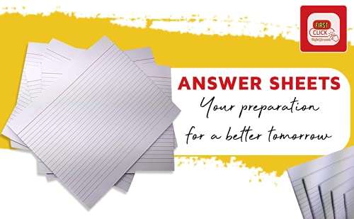 FIRST CLICK Exam Paper Answer Sheets Both side ruled Paper[ Count 20 Sheets Without Fold With Fold 40 sheets 80 Pages] 1