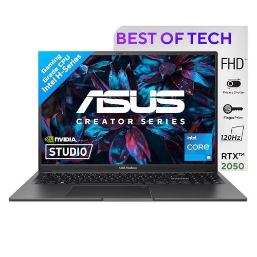 ASUS Creator Series Vivobook 16X 2023, Intel Core i5-12450H 12th Gen, 16.0-inch FHD+ 120Hz, Creator/Gaming Laptop (8GB/512GB SSD/NVIDIA GeForce RTX 2050/Win11/FP/Black/1.80 kg),K3605ZF-MB521WS 1