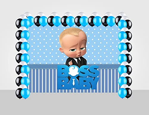 Theme My Party Combo Kit -"Boss Baby " Decoration Kit with Backdrop and Balloons (7ft X 5ft) 1
