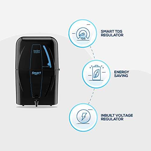 AquaSure from Aquaguard Smart Plus RO+UV+Taste Adjuster(MTDS),6L water purifier,6 stages purification,suitable for borewell,tanker,municipal water(Black) from Eureka Forbes 4