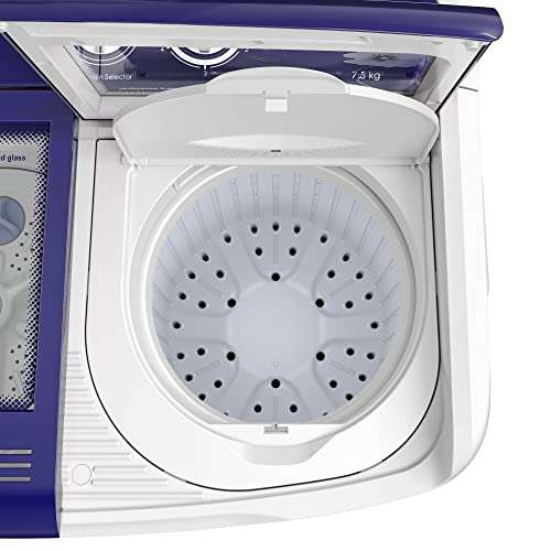 Godrej Edge 7.5 Kg 5 star Semi-Automatic Top Loading Washing Machine Appliance (WSEDGE 75 5.0 TB3 M ROBL, Royal Blue, Toughened glass lids) 6