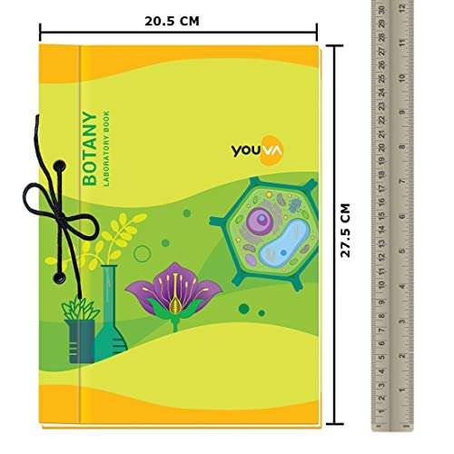Navneet Youva YOUVA Botany Laboratory Book For College Students | 21 X 28.5 Cm | Hard Bound With Lace Binding | 1 Ruled / 1 Plain | 58 Pages | Pack Of 3 2