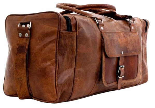 Pranjals House Brown Textured Leatherette Stylish & Spacious Weekender Duffle Bag for Travel22 inch Unisex Duffle Travel Bag