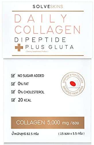 Set A94 Solve Skins Daily Collagen Dipeptide Plus Nolja Rose Mask 1 Sheet Collagen DHL EXPRESS By Thaigiftshop [Get Free Tomato Facial Mask] 4