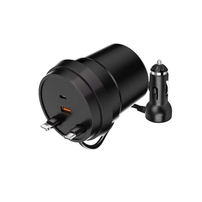 i Phone 17 16 Retractable Car Charger,Cars Adapter USB C Fast Charger,4 in 1 Car Accessories，Christmas for Gifts for Men Women,Compatible with iPhone 17 16 15/15 Pro Max/14/13/12/11,Galaxy,Pixel 1