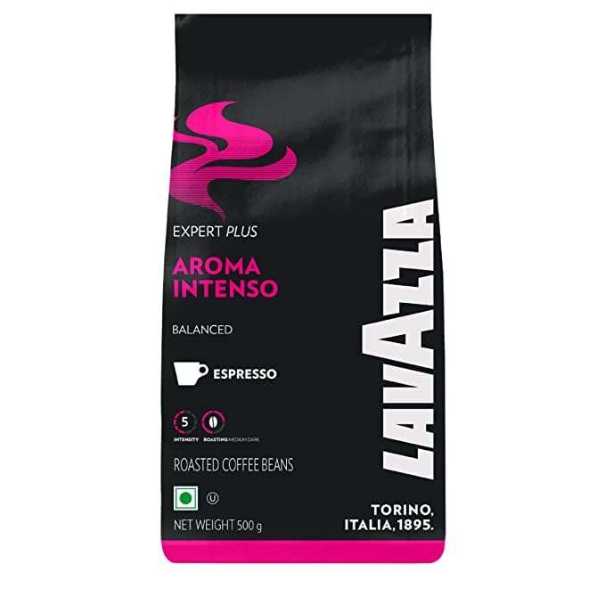 Lavazza Aroma Intenso Beans 500gm pack +Tropical Blu Roasted Coffee Beans 100% Arabica (AA) Dark Roast 500gm, Pack of 5 (500gm X 5) 3