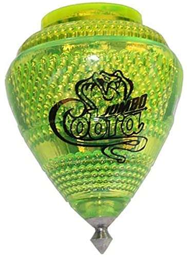 Cometa 3 Pack Jumbo Cobra Durable Plastic Spin Tops for Kids Metal Tip Made in Mexico - Trompo Mexicano Jumbo Cobra Pl᳴ico Durable & Punta de Metal (Pack of 3 Assorted Colors) 6