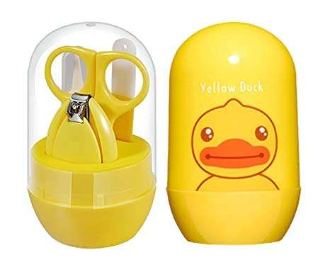 Little Fingers 4-in-1 Baby Grooming Kit/Nailcare kit for Newborn- Healthcare Daily Hygiene Set- Pack of 1 (Different Colors Available) (Yellow) 3