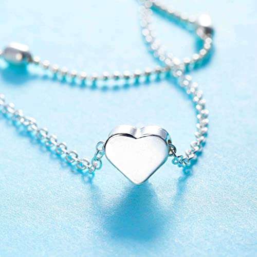 Metisee Layered Lover Choker Necklace Heart Pendant Chains Love Necklaces Jewelry for Women (Silver) 5
