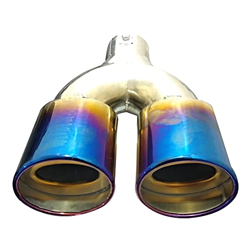 Oshotto Stainless Steel Dual Pipe SS-013 Car Exhaust Muffler Silencer Cover Compatible with Mahindra XUV-300 (Multicolor) 5