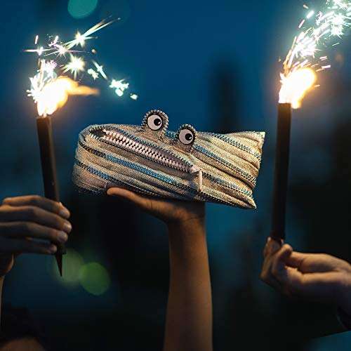ZIPIT Monster Pencil Case for Kids | Pencil Pouch for School, College and Office | Pencil Bag for Boys & Girls (Silver) 6