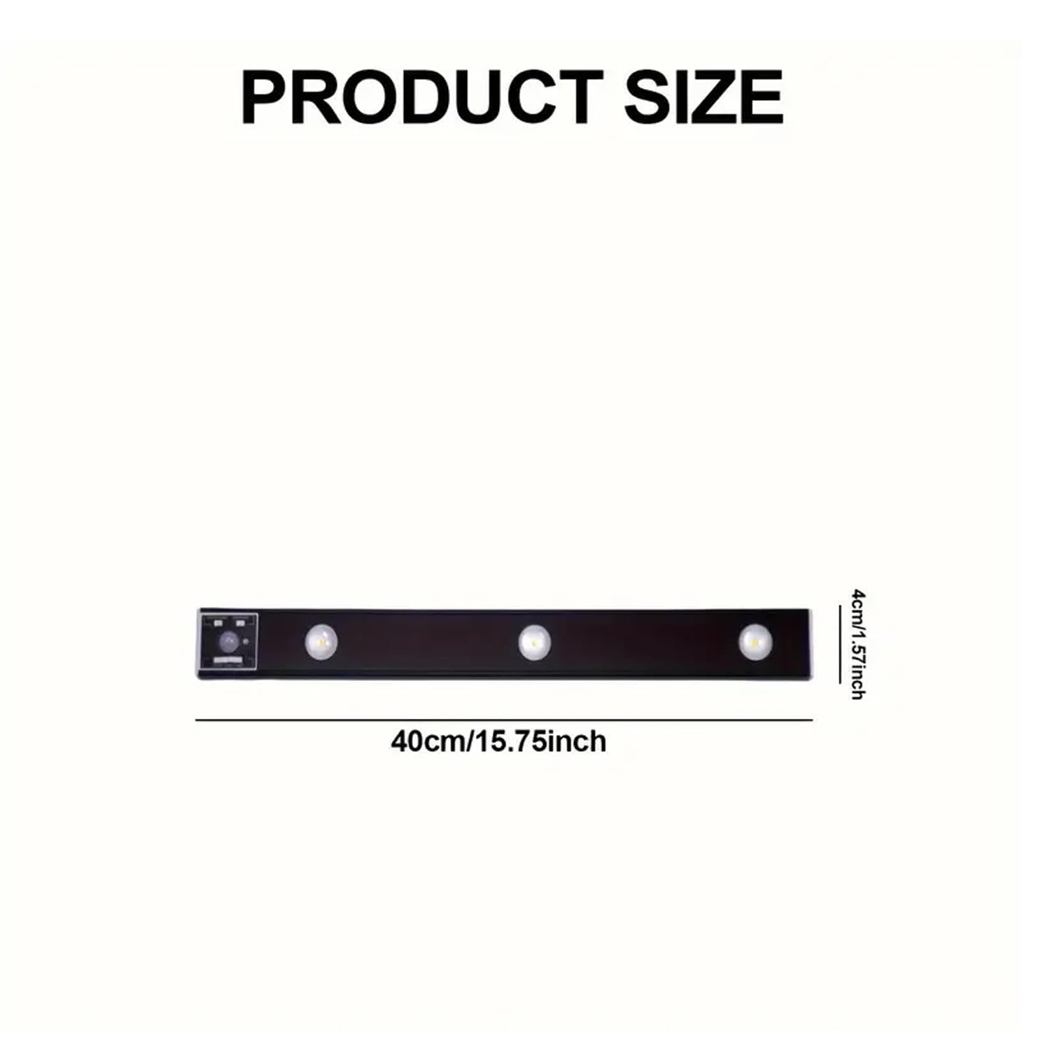 NIRDAMBHAY Motion Sensor Under Cabinet LED, 40 cm,1200mAh Battery,3 Color Modes, Dimmable USB Rechargeable Closet Lamp, Wireless Stick-On for Wardrobe, Kitchen, (Black Cabinet 40CM, 40 CM) 3