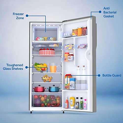 Haier 220 L 4 Star Inverter Direct-Cool Single Door Refrigerator Appliance (HED-22CFDS, Dazzel Steel/Brushline silver) 2