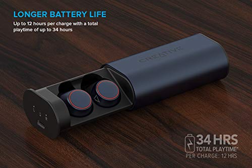 Creative Outlier Air V2 TWS True Wireless Sweatproof in-Ear Headphones with Touch Controls, Graphene Diaphragm, Bluetooth 5.0, aptX, AAC, 34 hrs Battery Life with 12 hrs per Charge 3
