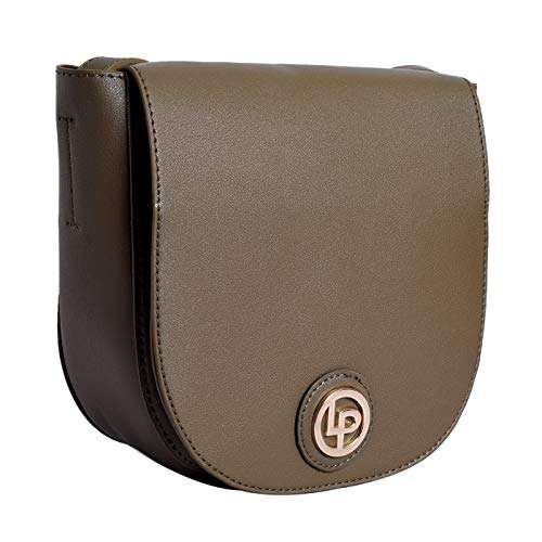 Lino Perros Green Faux Leather Sling Bag (BROWN) 2