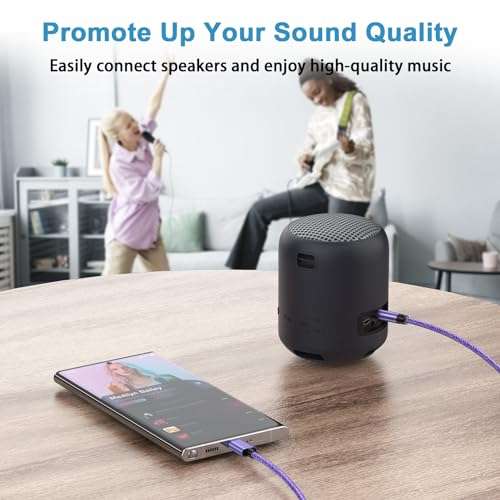 Samsung Audio Aux Car Stereo Jack Cable 3.3ft USB Type C to 3.5mm Headphone Jack Adapter Dongle Cord for Galaxy A17 A26 A36 A56 S25 Ultra S25 Plus S25 S24 Ultra S23 FE A16 A15 A55 A35 A32 2