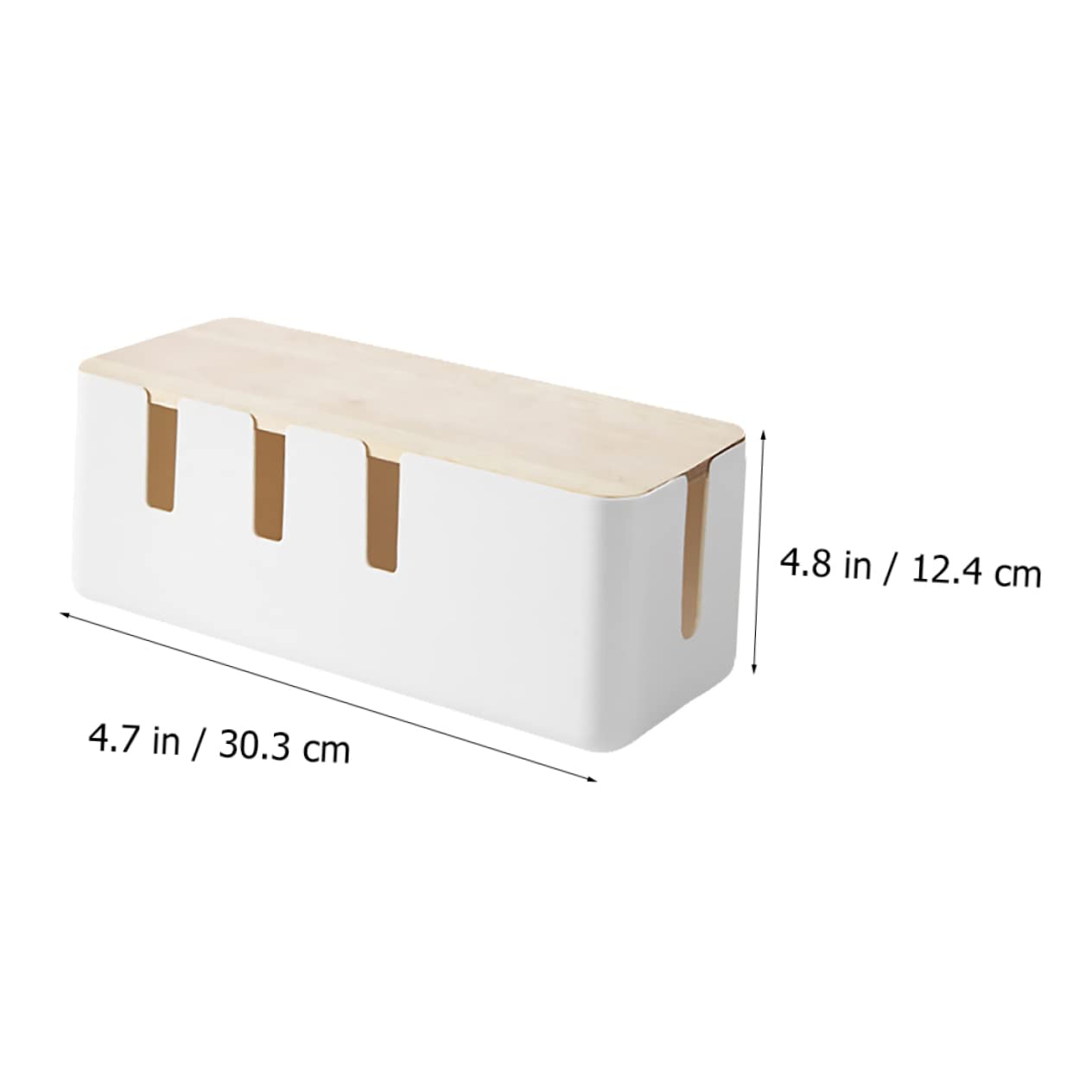 HOMSFOU 1pc Box Wire Storage Box Cord Dsl Cable Electrical Outlet Cable Organizer Desktop Outlet Power Plug Arrangement Wires Keeper Holder Hub Storage Case Power Socket Abs White 5