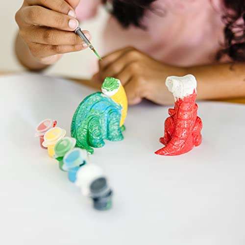 Melissa & Doug Created by Me! Dinosaur Figurines Craft Kit (2 Resin Dinosaurs, 6 Paints, Paintbrush) 4