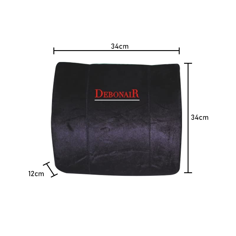 Oshotto Debonair Broad Orthopaedic Back Rest Office/Home Chair Lumbar Support Cushion for All Cars (Black) 3