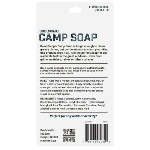 Dead Down Wind Base Camp Biodegradable Camp Soap | 4 Oz Bottle | Multipurpose Environmentally Safe Concentrated Cleaner | Use as a Body Wash or Dish Soap | All Natural Hunting & Camping Soap Orange 6