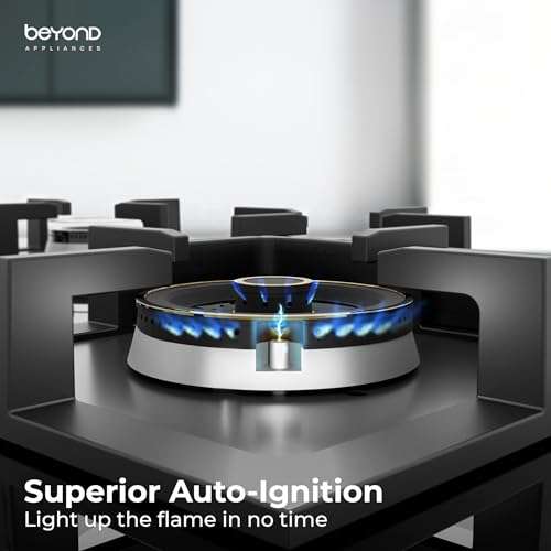 Beyond Appliances Dorado 4 Burner Smart Glass Hobtop Gas Stove | Auto Ignition | Digital Timer | Flame Failure Device | Toughened Glass | LPG & PNG Compatible 3